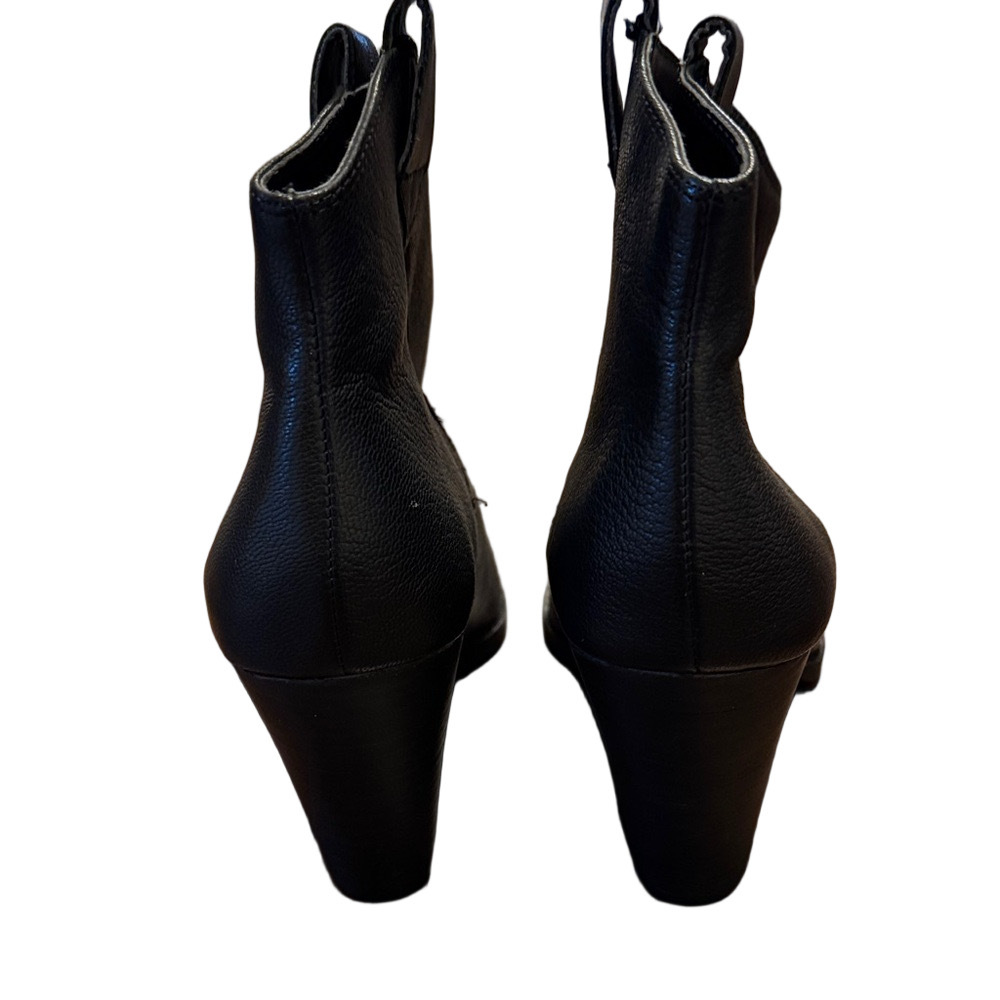 Lucky Brand Black Leather Ankle Boots Size 8.5 - Picture 2 of 4